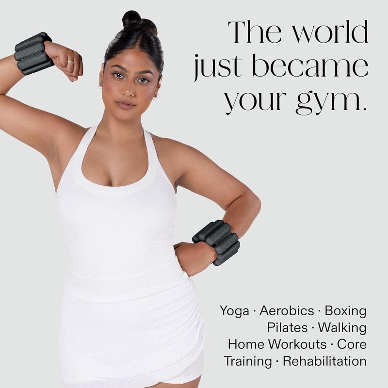 Bala Bangles Wrist & Ankle Weights - Adjustable Weighted Bands for Women & Men - Soft Silicone Arm & Leg Weights for Pilates, Yoga, Walking, Barre, Home Workout & Strength Training Exercise - Image 3